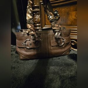 Coach Brown Pebble Leather Hampton Tote Bag. #02764